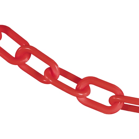 2" x 300' Red Heavy Duty Plastic Safety Chain