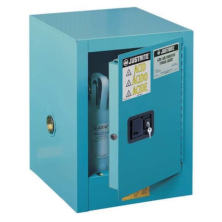 Hazardous Material Storage Cabinet, 4 gal, 1 Shelves, Steel, 17 in W x 22 in H x 17 in D, Blue