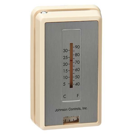 Pneumatic Thermostat, Single Temperature, Heating and Cooling, 1 Pipe, Vertical, 5/32 in Barb