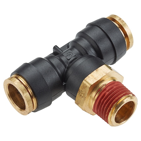 Tee,Brass,Push-Fit1/2",1/2",MNPT1/2"