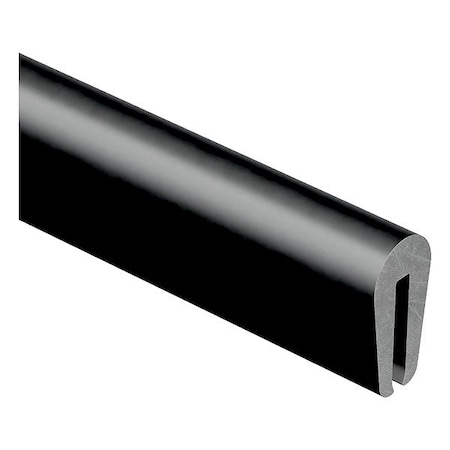 Rubber Edge Trim,25ft L,Black,1/4 in W