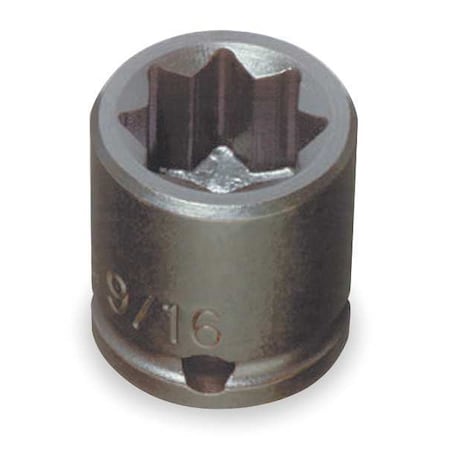 3/8 in Drive Impact Socket 1/4 in Size 8 pt Standard Depth, Black Oxide