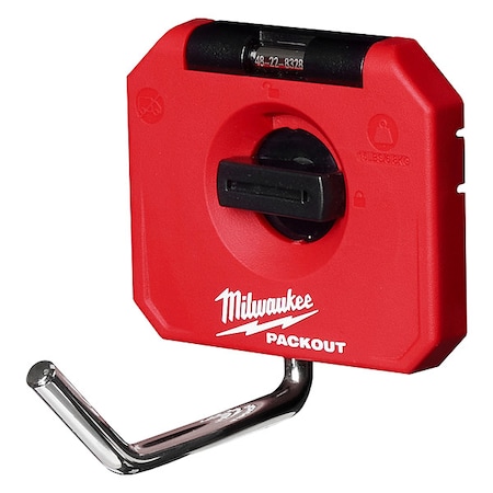 Straight Hook, Plastic, 3-1/2"x4", Blk, Red