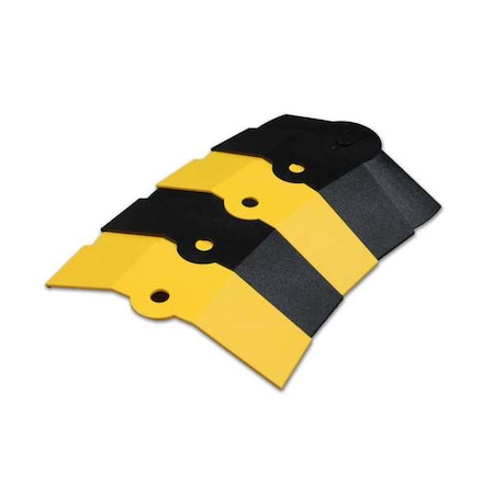 Cable Protector Extension, 1-3/8 in H, 14-1/8 in L, 9-3/4 in W, 1 Channel, ABS, Black, Yellow