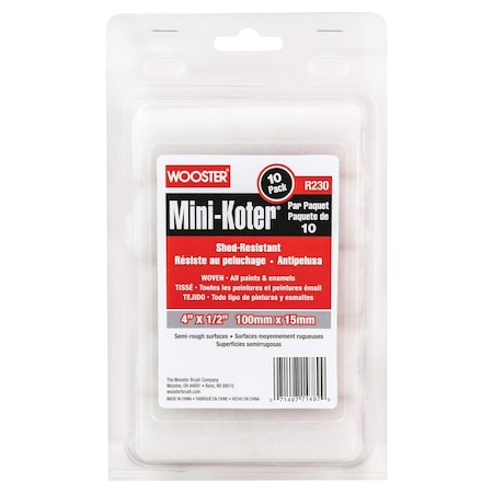 Paint Roller Cover,1/4" dia. Core,PK10
