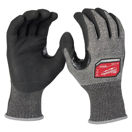 Knit Gloves, Cut Level A4 ,Dipped ,Nitrile ,Rough ,2XL 1 PR