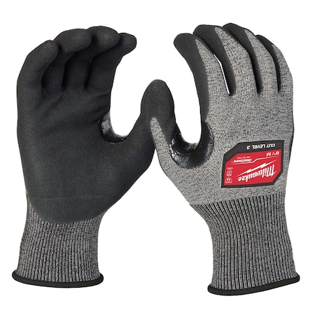Cut-Resistant Dipped Gloves, Cut Level A3 ,Nitrile ,Rough ,Medium 1 PR