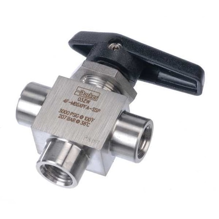 1/4" 3-Way Ball Valve 3000 psi