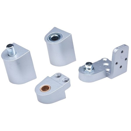 Pivot Hinge, Diecast Aluminum, Half Surface Mounting, 1 3/8 in Leaf W x 2 3/4 in Leaf H, Aluminum