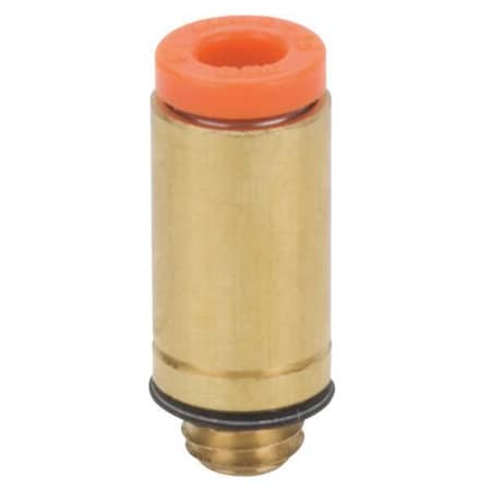 Push-Fit Adapter Fitting, Push-to-Connect x MUNF, 1/4 in Tube OD, 10-32 Pipe Size, Plastic