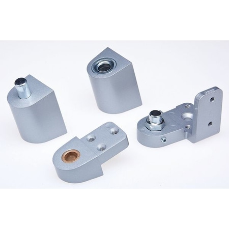 Pivot Hinge, Diecast Aluminum, Half Surface Mounting, 1 3/8 in Leaf W x 2 3/4 in Leaf H, Aluminum