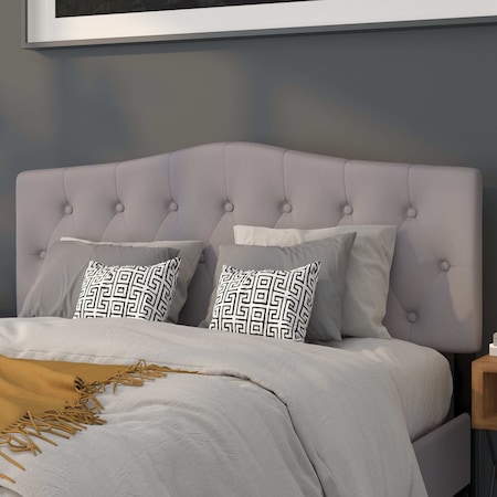 Cambridge Headboard,Queen,Gray Fabric