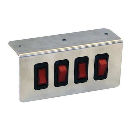 Quad Pre-Wired Switch Panel With Aluminum Bracket