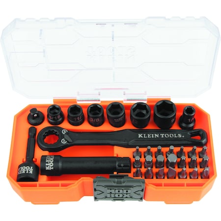 KNECT 1/4-Inch Drive Impact-Rated Pass Through Socket Set, 32-Piece