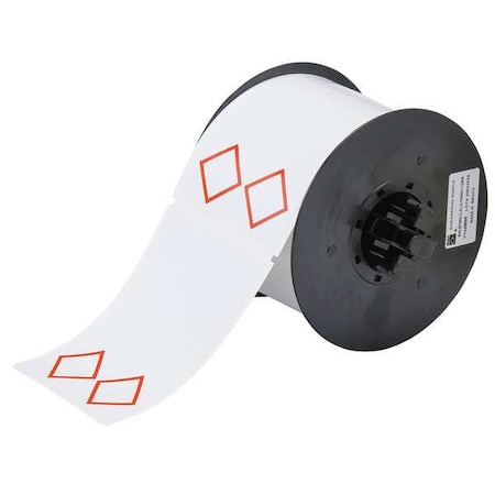 Thermal Transfer Label, Red on White, Labels/Roll: 270