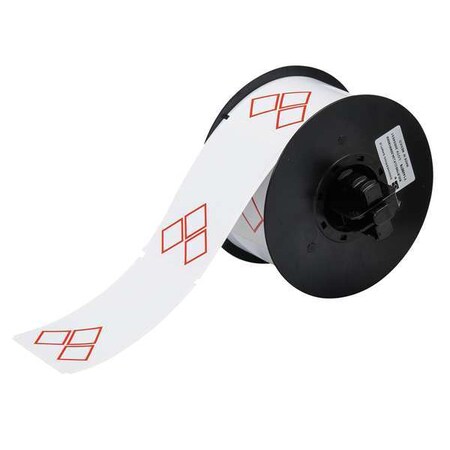 Thermal Transfer Label, Red on White, Labels/Roll: 340