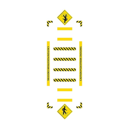 Floor Sign, 144 in Height, 36 in Width, Polypropylene, Vinyl, Rectangle, English