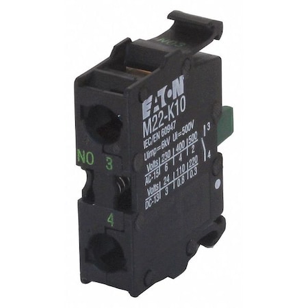 Contact Block, Screw, Black, 22mm, 1NO