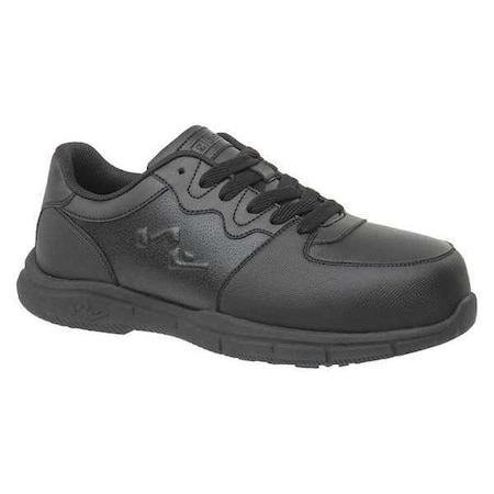 Men's Athletic Shoe, Composite Toe, Leather Upper, Rubber Outsole, Lace Up, Black, 12 Medium