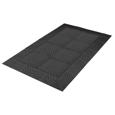 Antifatigue Mat, 72" L x 4 ft. W, 1" Thickness, PVC, Diamond, Black