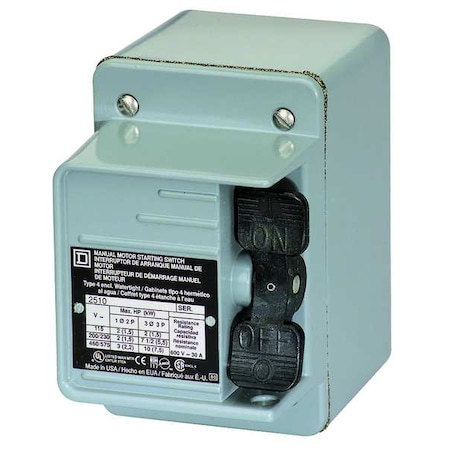 Manual Motor Starter, 1 P, 1 Phase, Toggle, 16 A