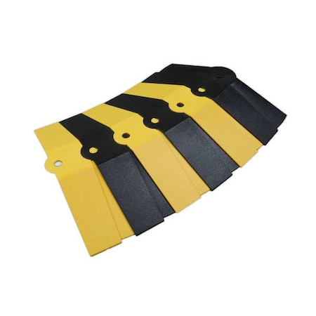 Cable Protector Extension, 2-1/8 in H, 14-1/8 in L, 13-5/8 in W, 1 Channel, ABS, Black, Yellow