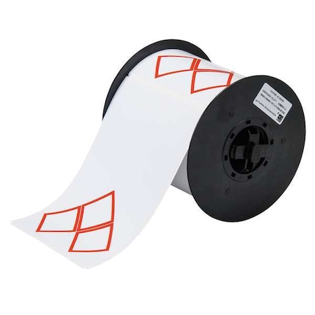 Thermal Transfer Label, Red on White, Labels/Roll: 200