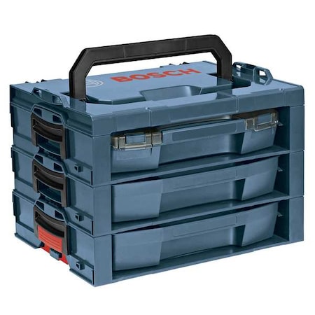 Tool Case with 3 compartments, Plastic, 12 in H x 13 1/2 in W