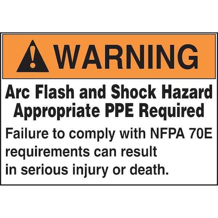 Warning Label,Arc Flash,3-1 in,Adhesive Paper,100/RL, LRLE308, PK100