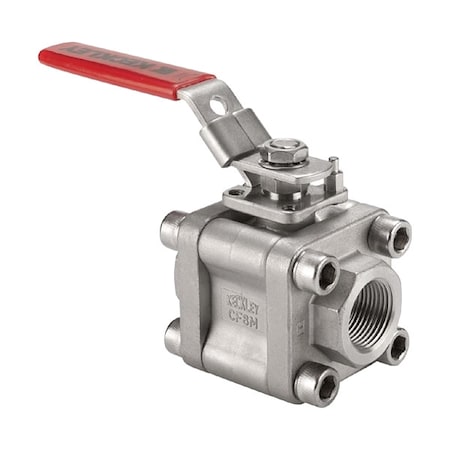 1/2" FNPT Carbon Steel Ball Valve Inline