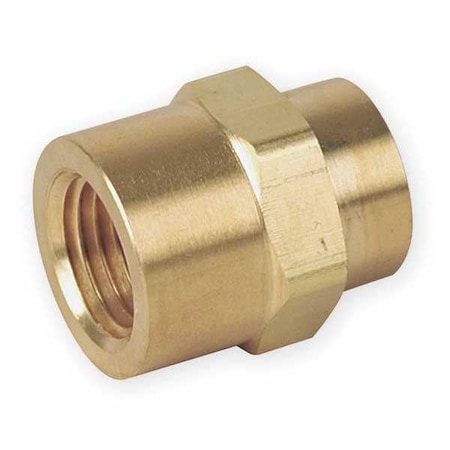 Hex Coupling Brass Pipe Fitting, 1/8 in Female NPT X 1/8 in Female NPT