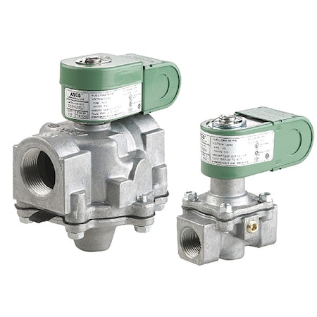 Solenoid Valve, 2-Way, 2-Position, Normally Open, 1-1/4 in Pipe Size, 120/60V AC, Vent, Aluminum