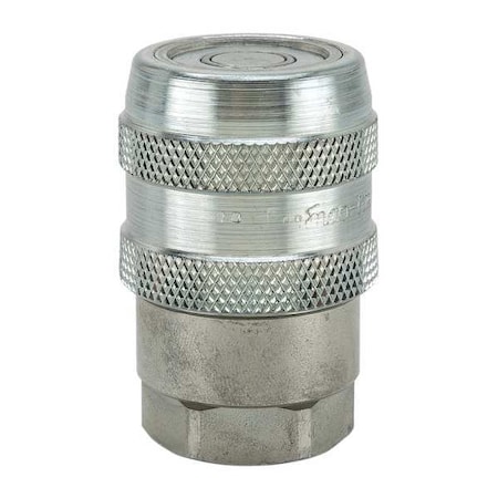 Hydraulic Quick Connect Hose Coupling, Steel Body, Push-to-Connect Lock, 1"-11-1/2 Thread Size