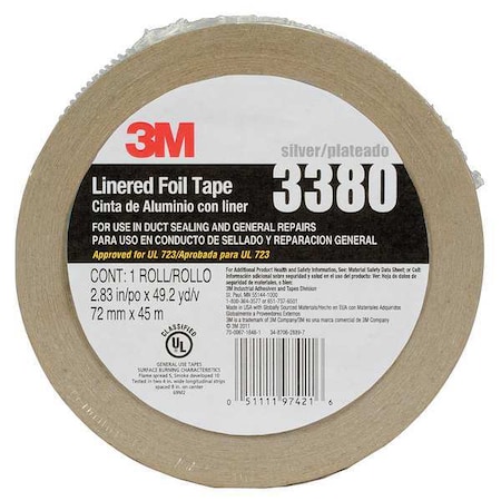 FoilTape,Aluminum,Silver,49ydL,2-3/4inW