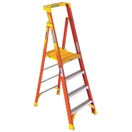 7 ft Fiberglass Podium Stepladder, 300 lb Capacity