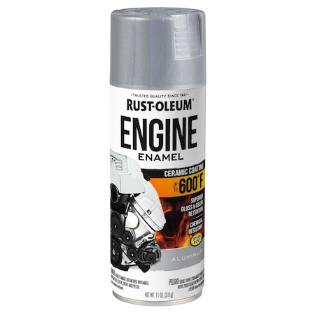 Automotive 600 Degrees F Engine Primer Spray, Aluminum, Gloss, 11 oz