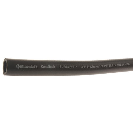 3/4 in ID x 75 ft L Garden Hose, EPDM Tube, Black