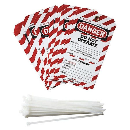 Danger, Do Not Operate Reason, 4 in W x 7 1/2 in H, Polyester 25 PK