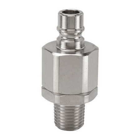 Hydraulic Quick Connect Hose Coupling, 316 Stainless Steel Body, Push-to-Connect Lock