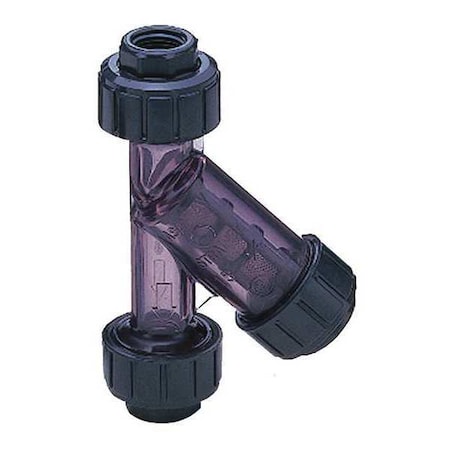 Y Strainer, 1 1/2 in Pipe, Socket/Threaded, PVC, 150 psi