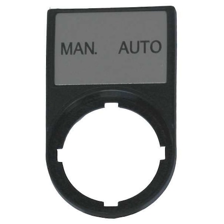 Legend Plate, Rectangular, Man-Auto, Black
