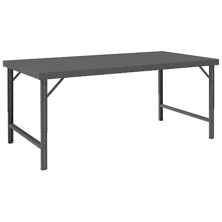 Bolted WorkBench, Steel, 72" W, 28" to 42" Height, 2000 lb., Folding