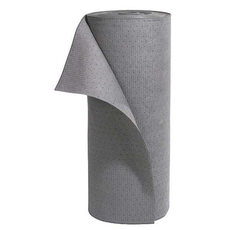 Sorbent Roll, 23 gal, 33 in x 150 ft, Universal, Gray, Polyester, Polypropylene