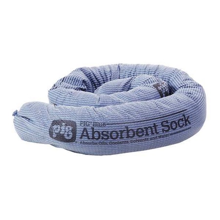 Sorbent Sock, 30 gal, 3 in x 48 in, Universal, Blue, 40 PK