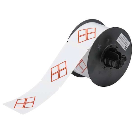 Thermal Transfer Label, Red on White, Labels/Roll: 340