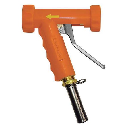 Spray Nozzle, 3/4" Female, 150 psi, 5.3 gpm, Safety Orange