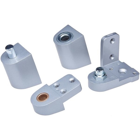 Pivot Hinge, Diecast Aluminum, Half Surface Mounting, 1 3/8 in Leaf W x 2 11/16 in Leaf H, Aluminum