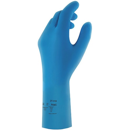 AlphaTec(R) 37-310 Chemical Resistant Gloves, Nitrile, 12 in L, 8 mil, Blue, 10, 1 PR