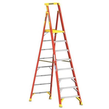 11 ft Fiberglass Podium Stepladder, 300 lb Capacity