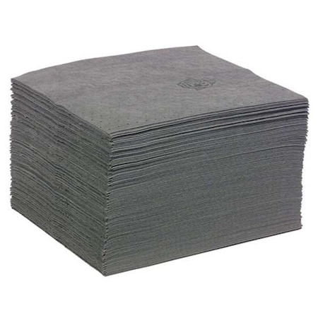 Sorbent Pad, 22 gal, 15 in x 20 in, Universal, Gray, 125 PK